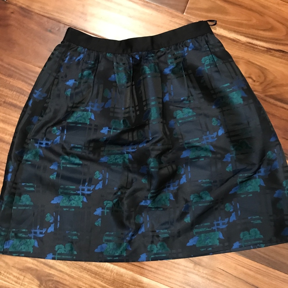 J. Crew plaid & floral circle skirt